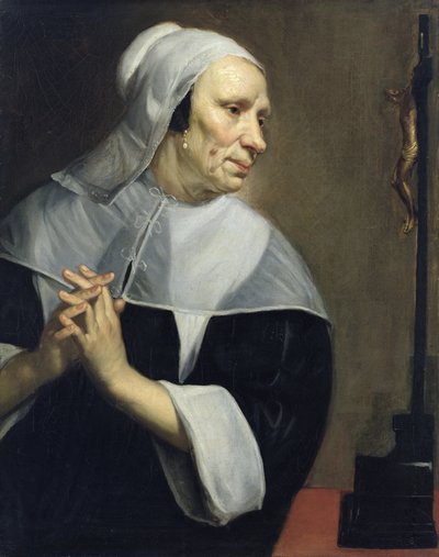 Old Woman Praying by Jacob van Oost